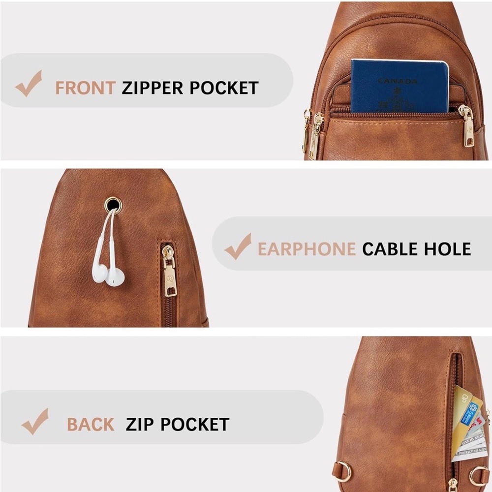 Sling bag, crossbody bag, chest bag for women. New - Picture 6 of 9
